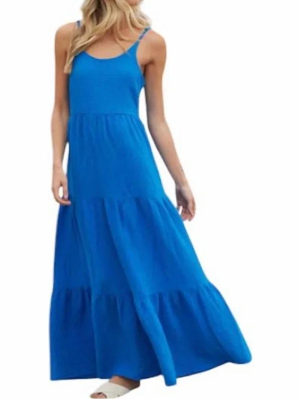 Casual Apparel For Women Fresh Styles, Fresh Deals Bria Slip Midi Dress In Sapphire Blue