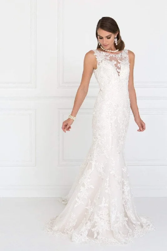 Women's Comfortable Lounge Outfit The Epitome Of Modern Women's Fashion Elizabeth K Bridal - GL1514 Beaded Lace Illusion Bateau Mermaid Wedding Dress