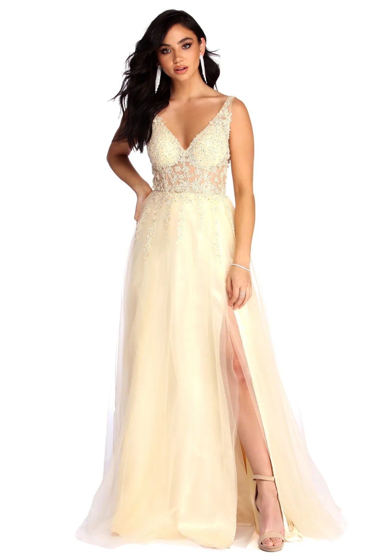 Women's Attire Unbeatable Prices Alisha High Slit Ball Gown