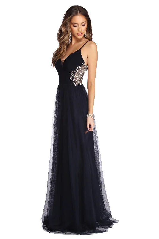 Affordable Women's Attire Seasonal Picks Kara Formal Rhinestone Ball Gown