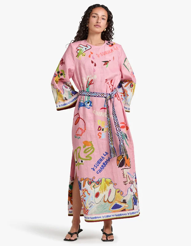 Women's Apparel And Garments Comfort Centric Apparel La Charrasca Midi Dress - Multi