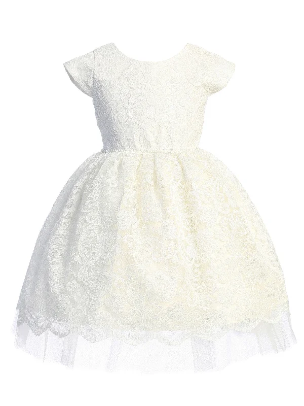 Women's Clothing Apparel Sets Limited Stock, Big Discounts Big Girls Off White Pearl Trim Floral Lace Tulle Junior Bridesmaid Dress 7-16