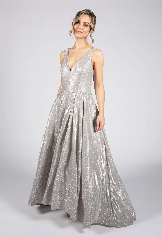 Modern Women's Outfit From Casual To Classy Silver Shimmer Ballgown