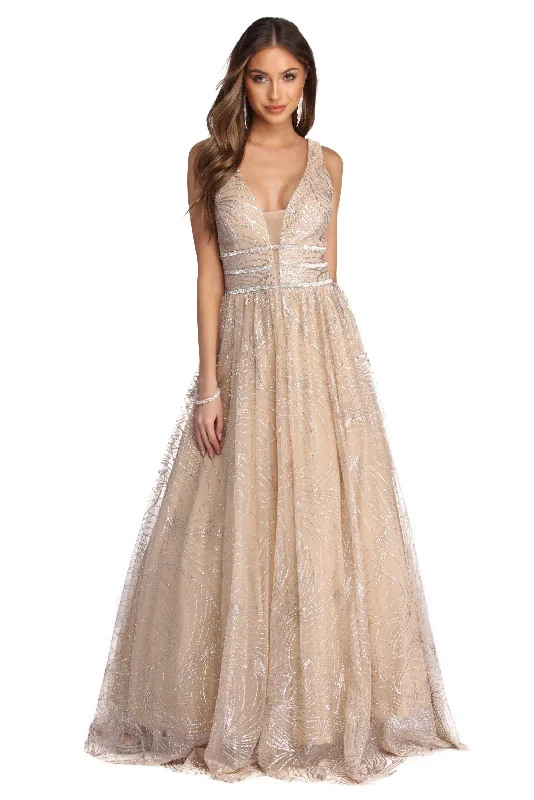 Women's Formal Event Attire Shop Our Looks Emma Glitter And Rhinestone Ball Gown