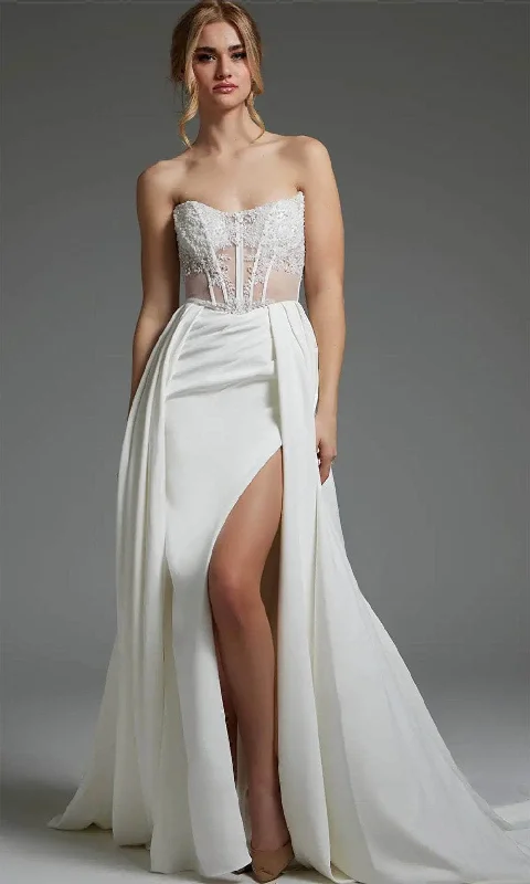 Modern Women's Attire Chic Style, Always In Vogue Jovani JB37128 - Illusion Corset Bridal Gown