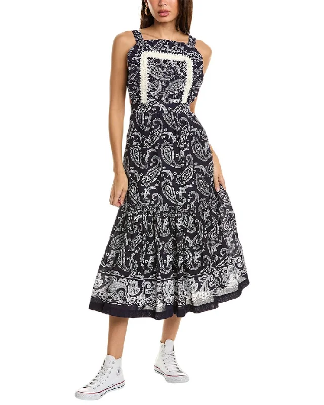 Fashion-Forward Women's Clothing Hot Deals SEA NY Theodora Paisley Print Apron Midi Dress