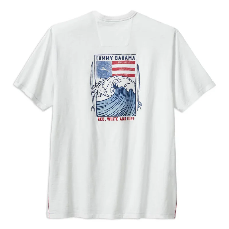 Women's Versatile Apparel Exclusive Discount Tommy Bahama Big & Tall Red White And Surf Lux T-Shirt - White