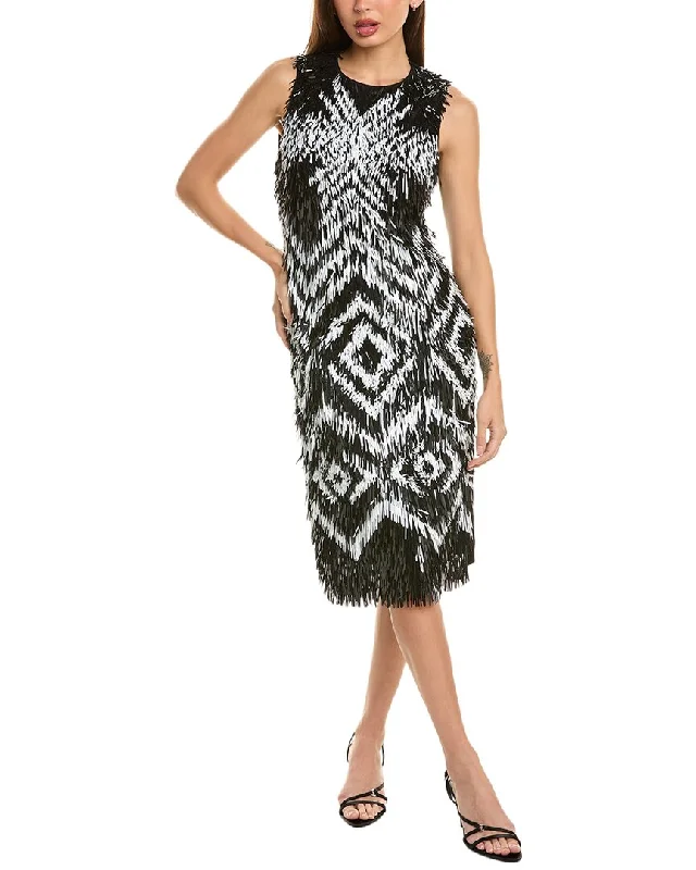 Women's Apparel Valentine's Special Alberta Ferretti Sequin Fringe Midi Dress