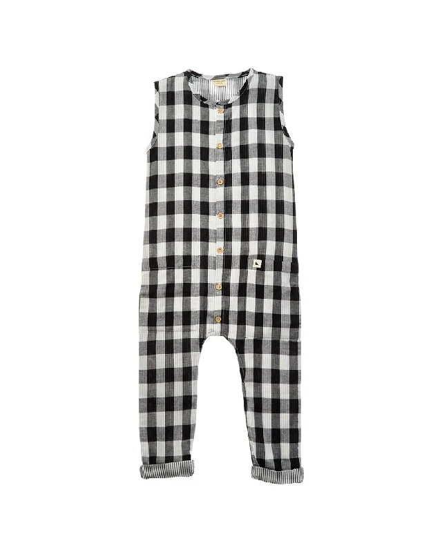 Women's Holiday Outfit Elevate Your Wardrobe Turtledove London Stripe/Check Tank Dungaree