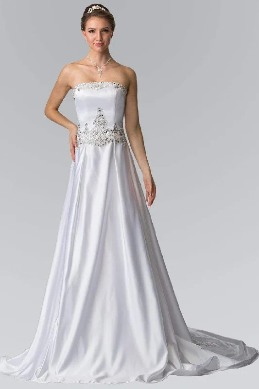 Women's High-Fashion Outfit Trendy Attire For Her Elizabeth K Bridal - GL2201 Strapless Jewel Embellished Bridal Dress