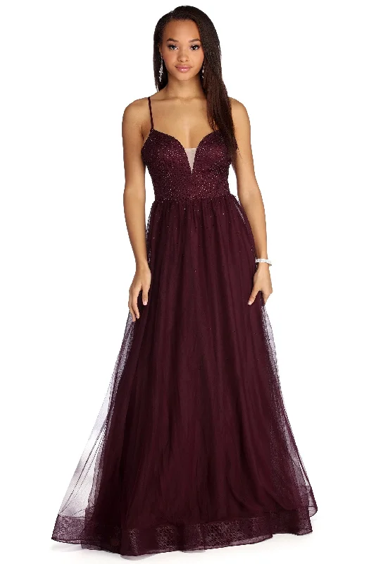 Women's Seasonal Attire Gift Ideas Marion Mesmerizing Mesh Gown