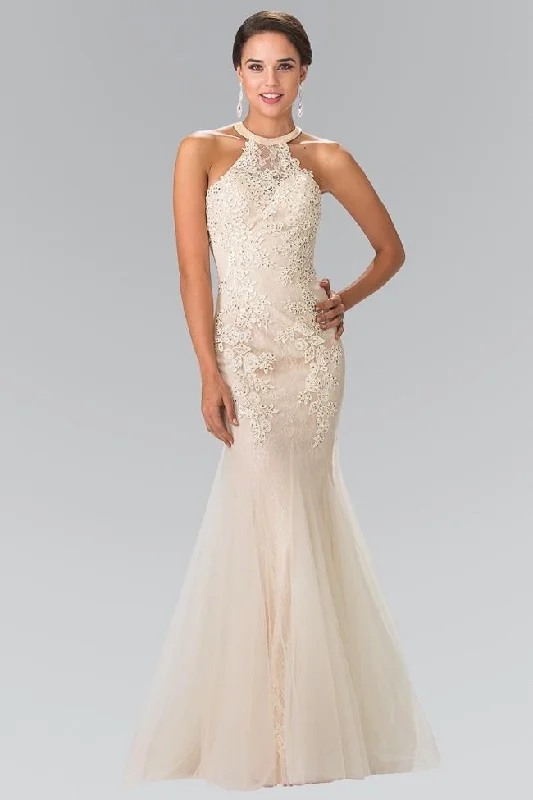 Women's Date Night Outfit Style Streetwear Elizabeth K Bridal - GL2243 Lace Halter Mermaid Gown