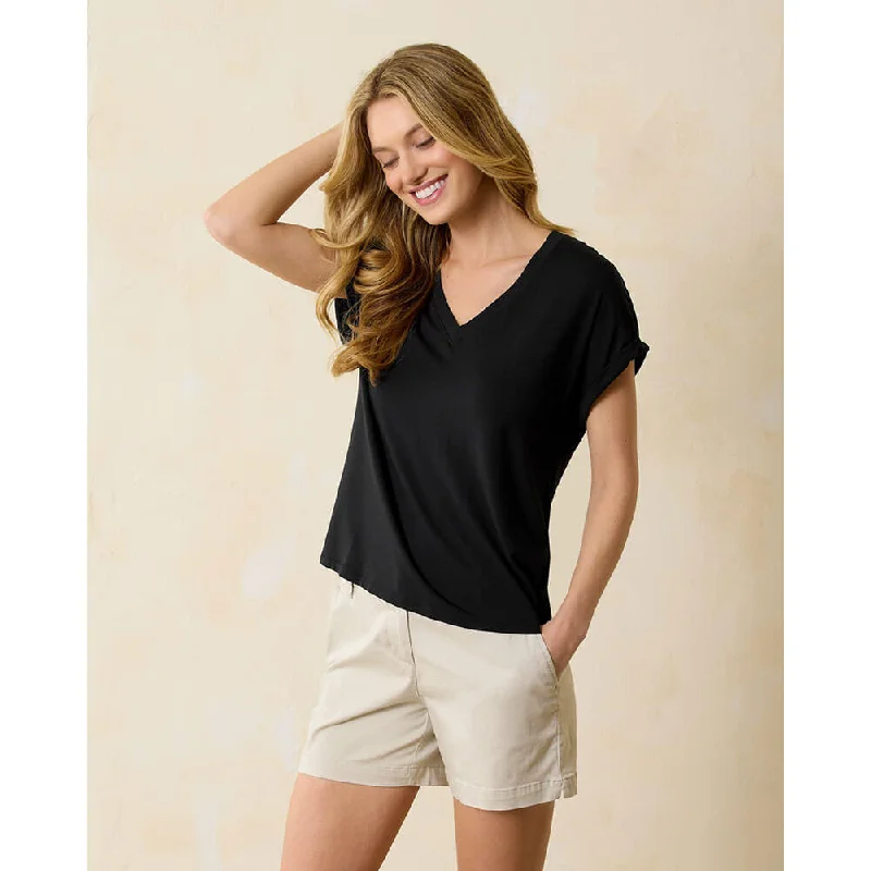 Women's Casual Outfit Don'T Miss Out Tommy Bahama Women's Kauai Jersey V-Neck T-Shirt - Black