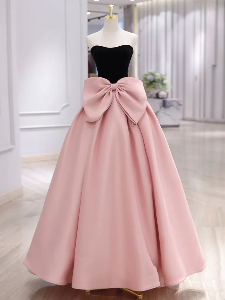 Charming Women's Holiday Apparel Unleash Your Trend Driven Style Amzcw A-Line Sweetheart Neck Satin Velvet Pink Long Prom Dress  Pink Long Formal Dress prom dresses shops