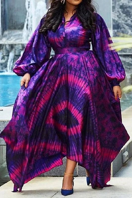 Women's Clothes Huge Markdowns Tie Dye Modern Irregular Maxi Dress