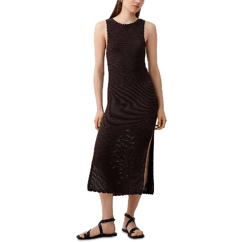 Women's Athletic Garments Trend Driven Wardrobe Womens Croschet Metallic Midi Dress