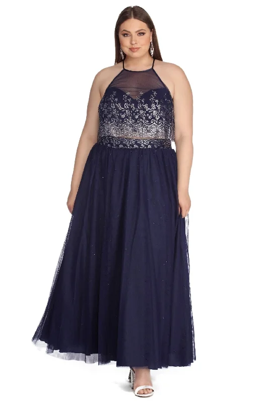 Women's Elegant Garments Bid Farewell To The Old Season Plus Carmen Glitter Ball Gown