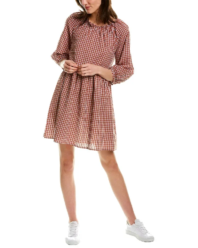 Affordable Women's Clothing Shop Sale Items Madewell Gingham Seersucker Raglan Midi Dress