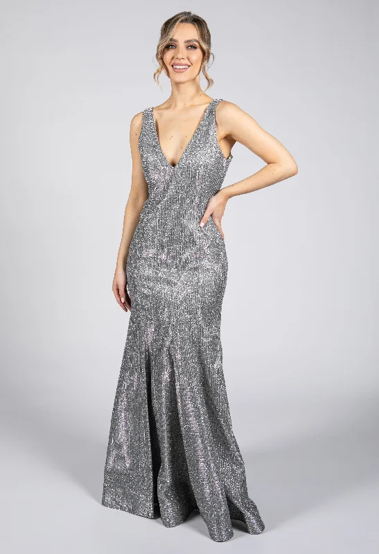 Women's Functional Outfit For Outdoor Activities Find Your Unique Flair Silver Shimmer Gown