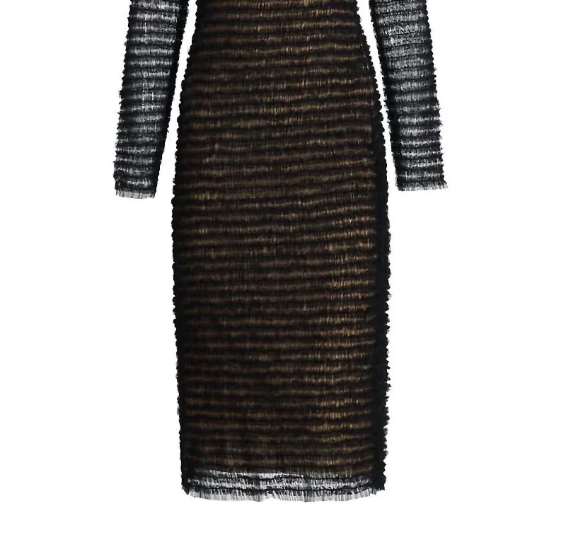 Women's Weekend Outfit Limited Stock, Big Sale Smocked Long Sleeve Midi Dress In Black