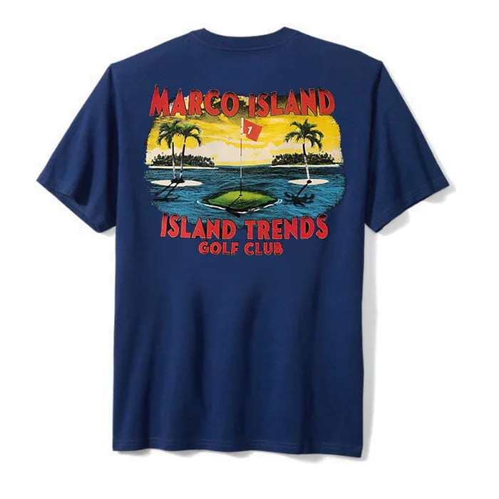 Women's Vacation Outfit Set Discover Now Island Trends Marco Golf Club T-Shirt - Navy