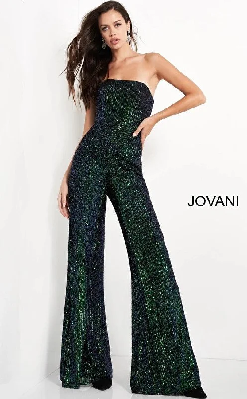 Women's Relaxed Clothes Elevated Style Jovani 04823 Prom Formal Strapless Jumpsuit