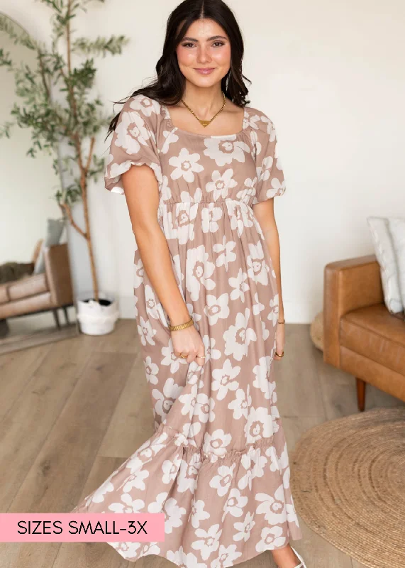 Casual Clothing For Women Chic Trends Unveiled Joanna Taupe Floral Dress