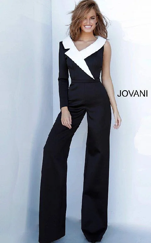 Women's Professional Clothes Vintage Retro Party Wear Jovani 3854 Long Formal Jumpsuit