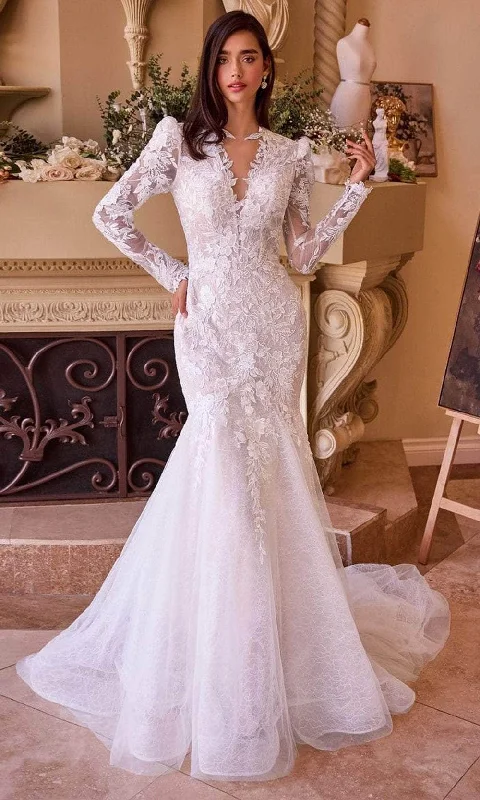 Women's Clothing Sets New Arrivals Andrea and Leo WL036 - Long Sleeve Trumpet Bridal Gown