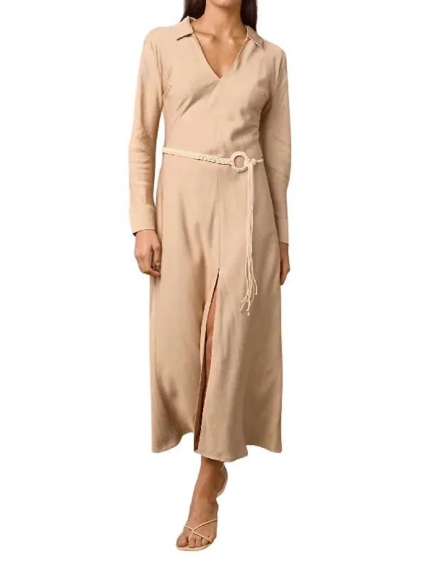 Charming Women's Garments Effortless Style, Endless Impact Hermosa Midi Dress In Chai