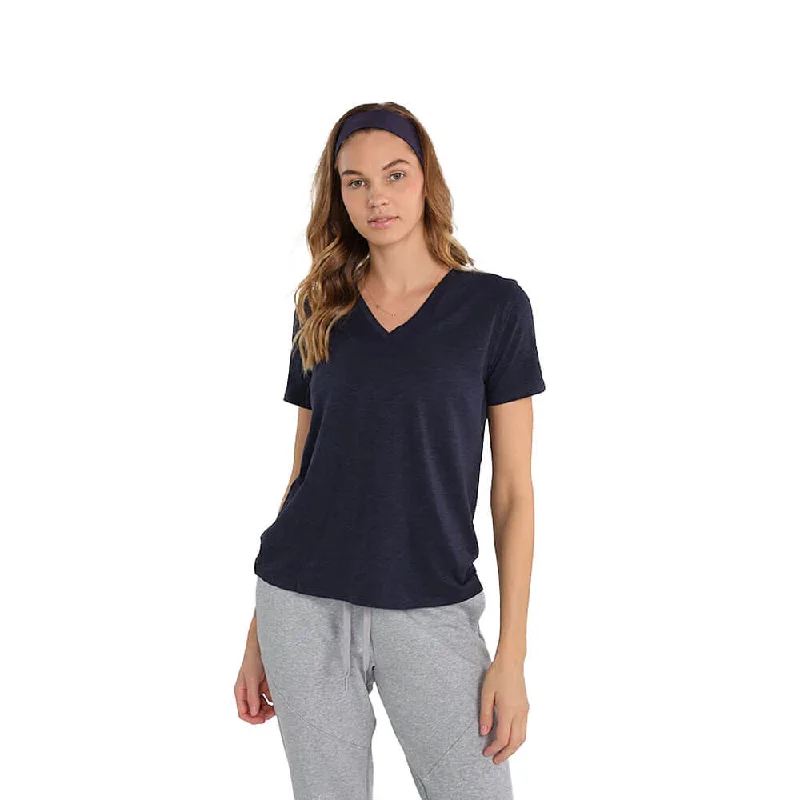 Women's Occasion Wear Clothing Season Transition Versatile Wear Clearance Tasc Womens All Day V-Neck T-Shirt - Classic Navy