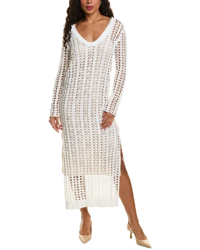 Women's Formal Apparel Fashion Sale Brunello Cucinelli Crochet Linen & Silk-Blend Midi Dress