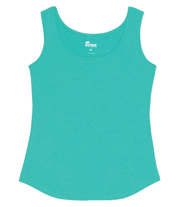 Women's Plus-Size Outfit Seasonal Trends Berne Aqua Cotton Blend Ladies Lightweight Performance Tank S/L