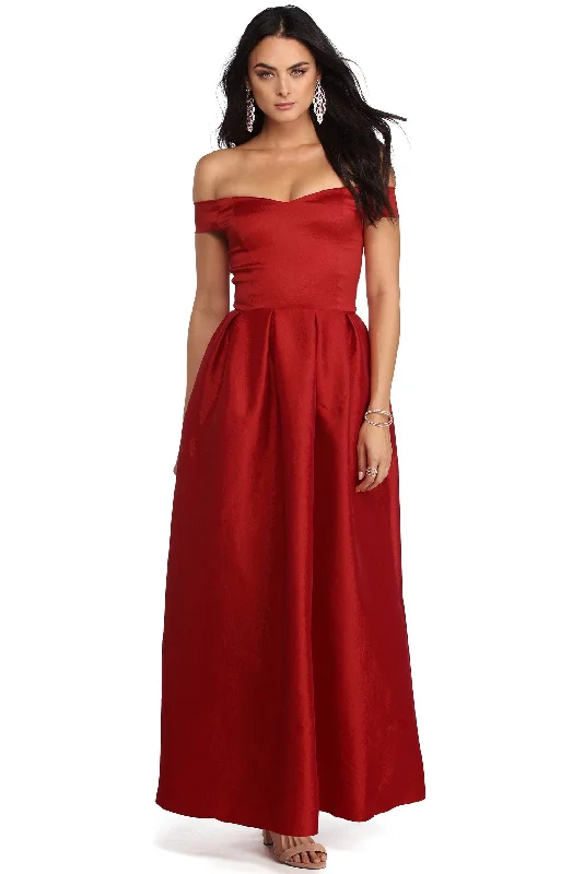 Women's Transitional Garments Style Your Wardrobe Lucia Off The Shoulder Taffeta Ballgown