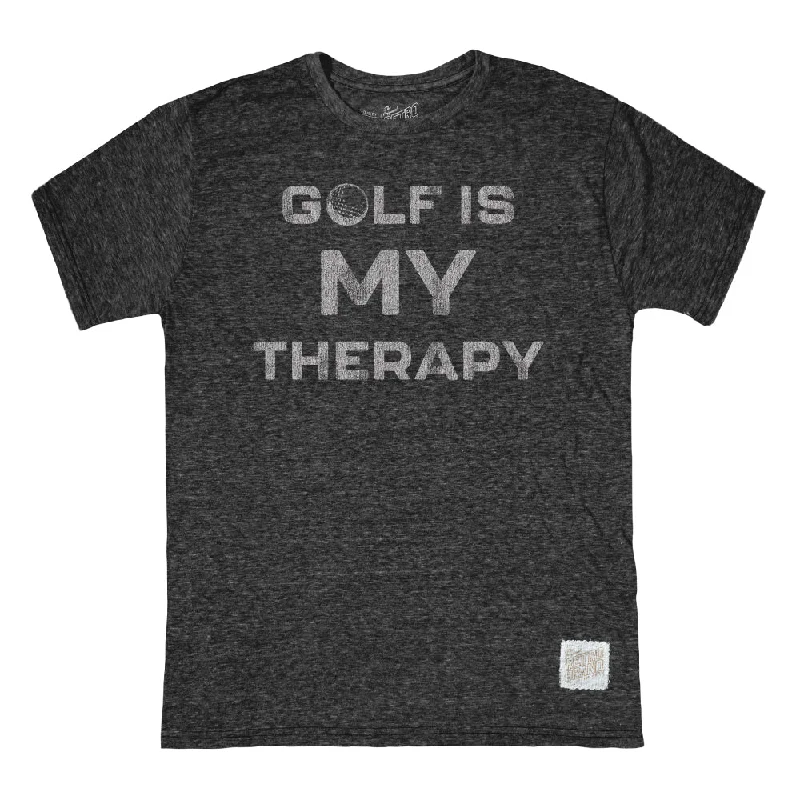 Women's Fashionable Clothing Sets New Season Fashion Preview Sale Retro Brand Golf Is My Therapy Tri-Blend Unisex T-Shirt - Black