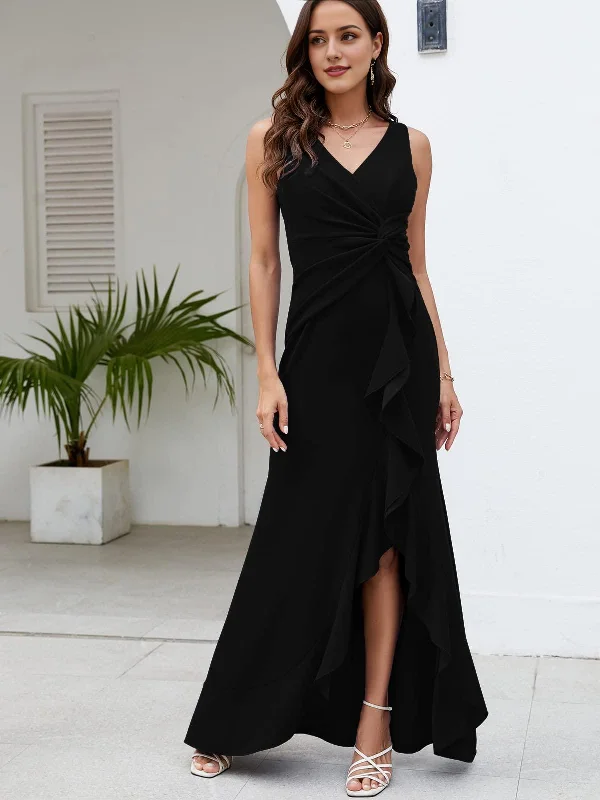 Classic Women's Clothing Styles Dreamy Aesthetic Amzcw Formal Evening Dresses for Women Elegant Evening Party Prom Dress Long Sexy V Neck Sleeveless Split Wrap dresses evening wear