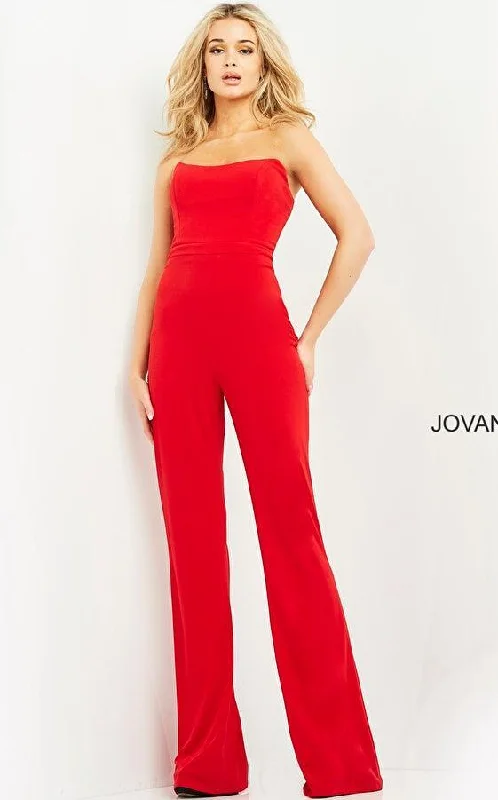 Women's Plus-Size Casual Outfit Exclusive Sale Jovani 03915 Long Formal Strapless Jumpsuit