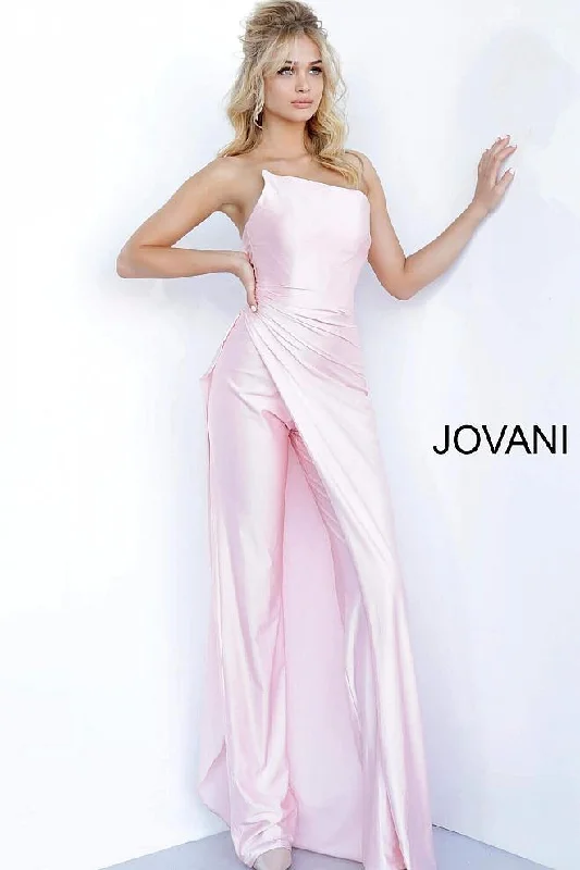 Affordable Women's Clothing Romantic Date - Night Ensemble Jovani 68563 Prom Long Jumpsuit