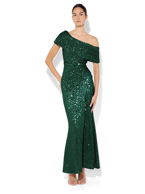 Affordable Women's Outfit Budget Saver Grace Emerald Sequin Gown