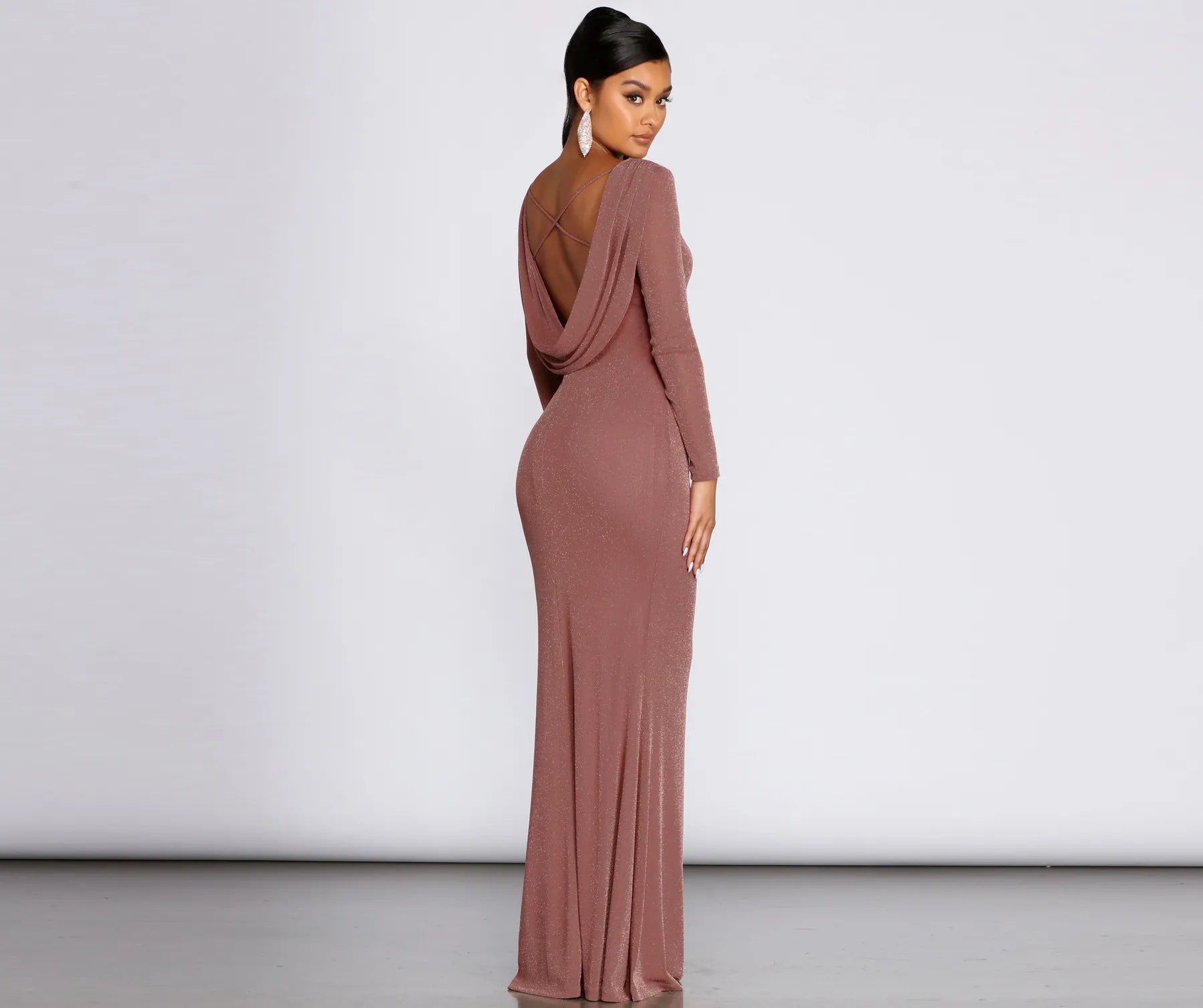 Women's Outerwear Attire Must Haves Kyra Glitter Long Slim Gown