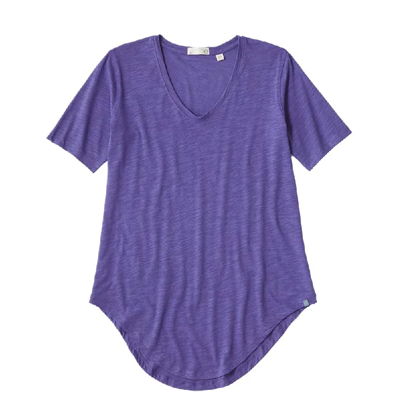 Women's Comfortable Lounge Outfit New Styles Just In Tasc Womens Longline Boyfriend T-Shirt - Vibrant Purple Slub