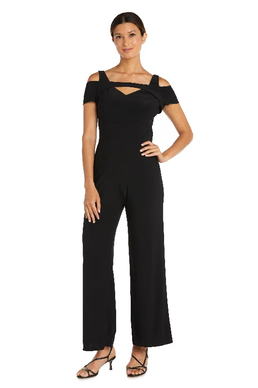 Women's Vacation Outfit Set First Order Discount Nightway Formal Off Shoulder Petite Jumpsuit 21518P