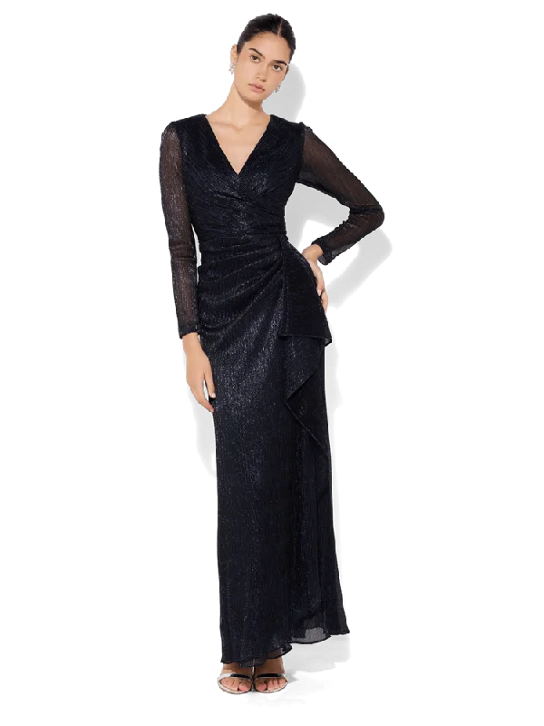 Stylish Women's Outfit New In This Season Adele Navy Metallic Gown