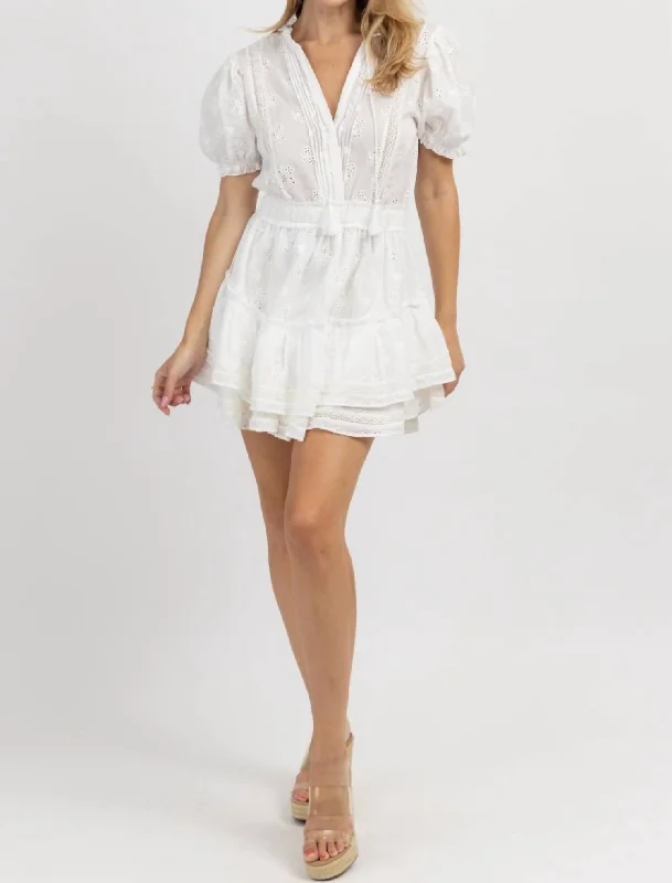 Timeless Women's Garments Limited Time Offer For The Frill Mini Dress In Off-White