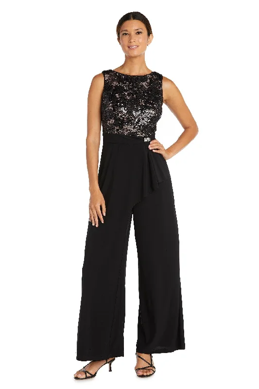 Women's High-Fashion Outfit Fashionista Favorites R&M Richards 9054 Sleeveless Formal Lace Jumpsuit Sale