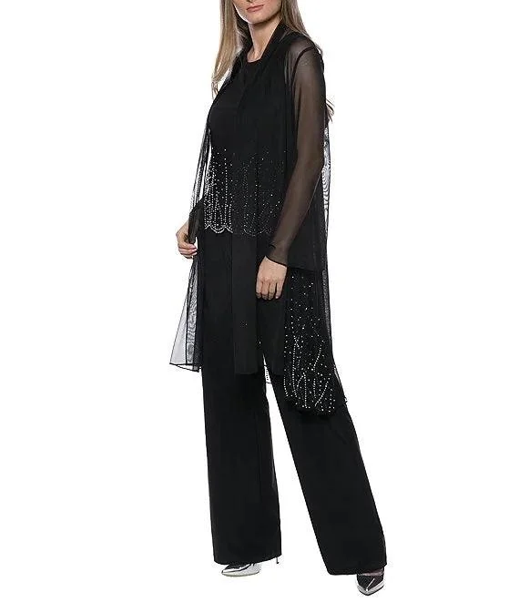 Women's Transitional Outfit Cool Prices Marina Formal Two Piece Beaded Jacket Jumpsuit Set