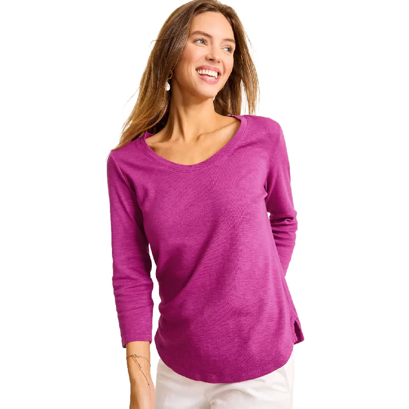 Women's Professional Apparel Mid - Week Surprise Tommy Bahama Women's Ashby Isles Rib 3/4 Sleeve Scoop T-Shirt - Island Sunset