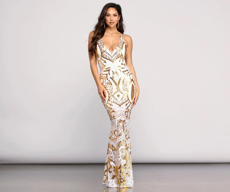 Women's Travel Attire Limited Edition Yajaira Formal Sequin Gown