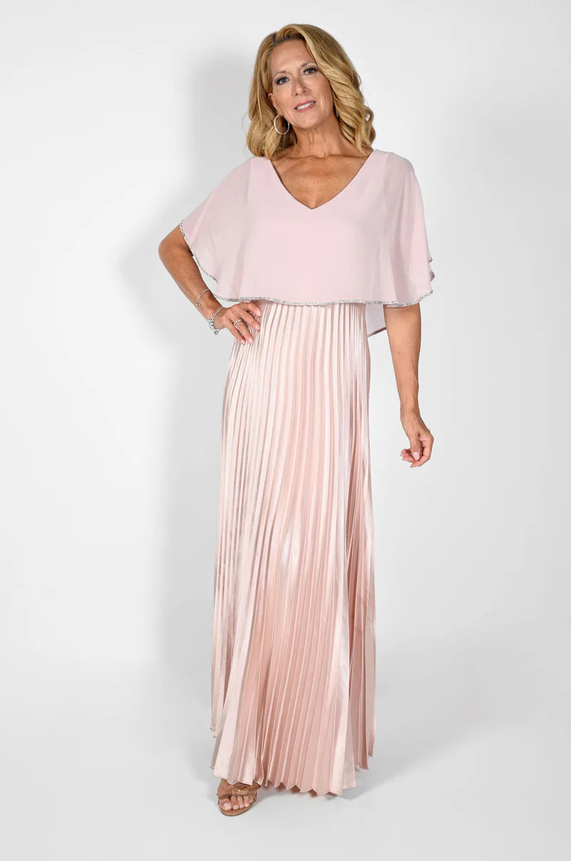 Women's Elegant Evening Outfit Holiday Attire Sale Frank Lyman - 232211 Pleated Gown