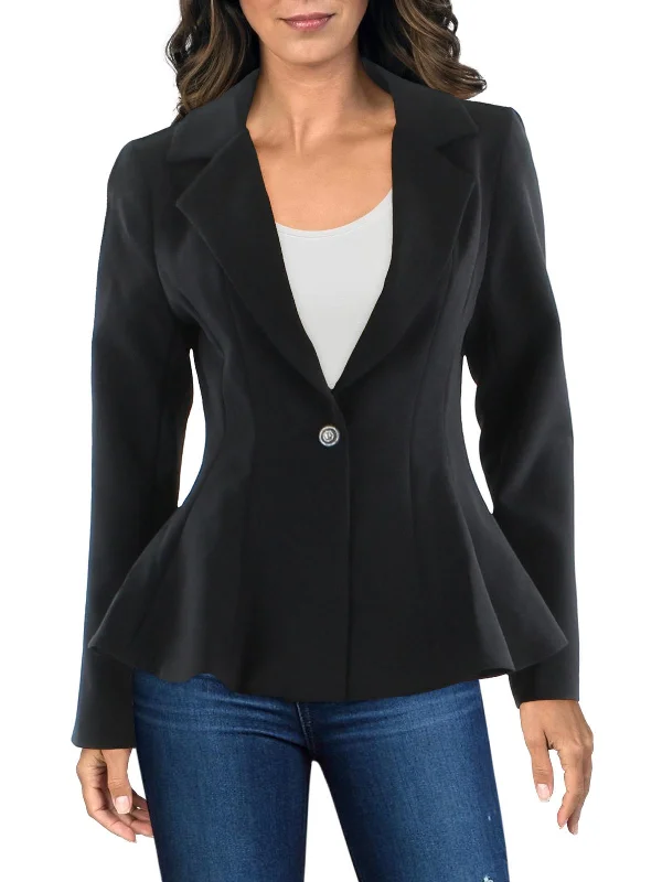 Women's Trendy Garments Last Chance Sale Womens Embellished Business One-Button Blazer